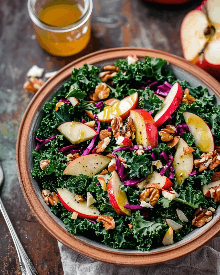 Autumn Kale Harvest Salad with Apple Cider Vinaigrette