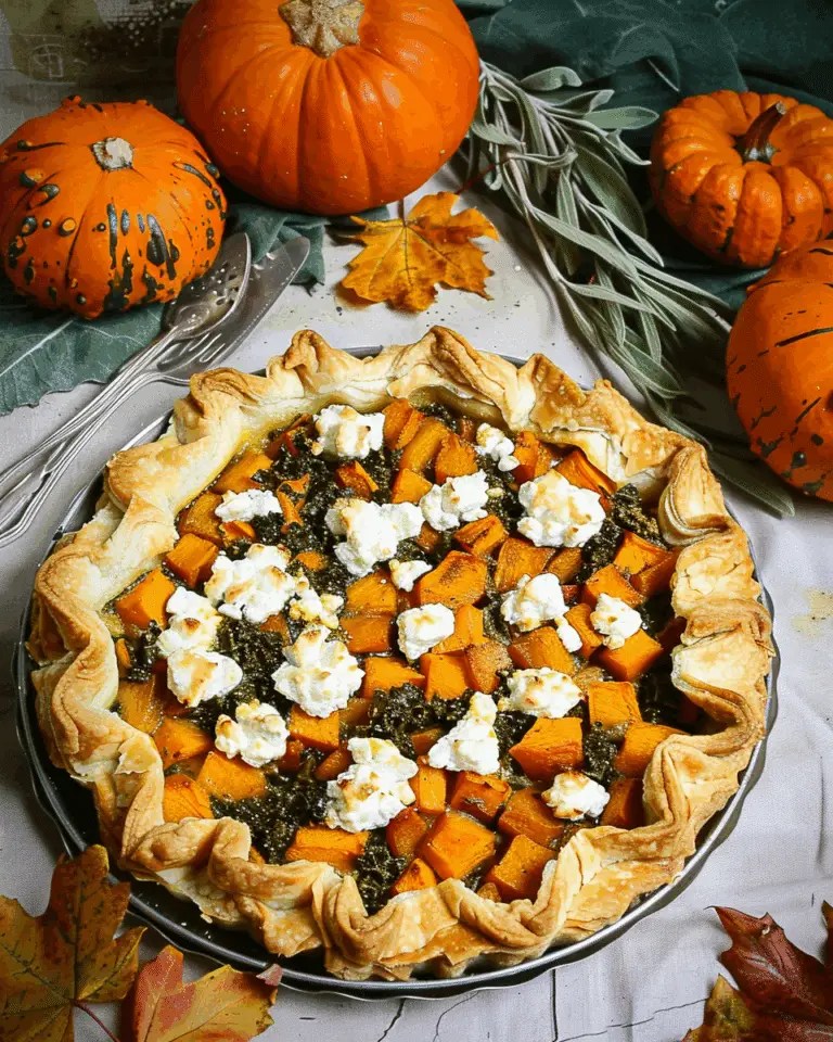 Butternut Squash, Goat Cheese, and Kale Tart