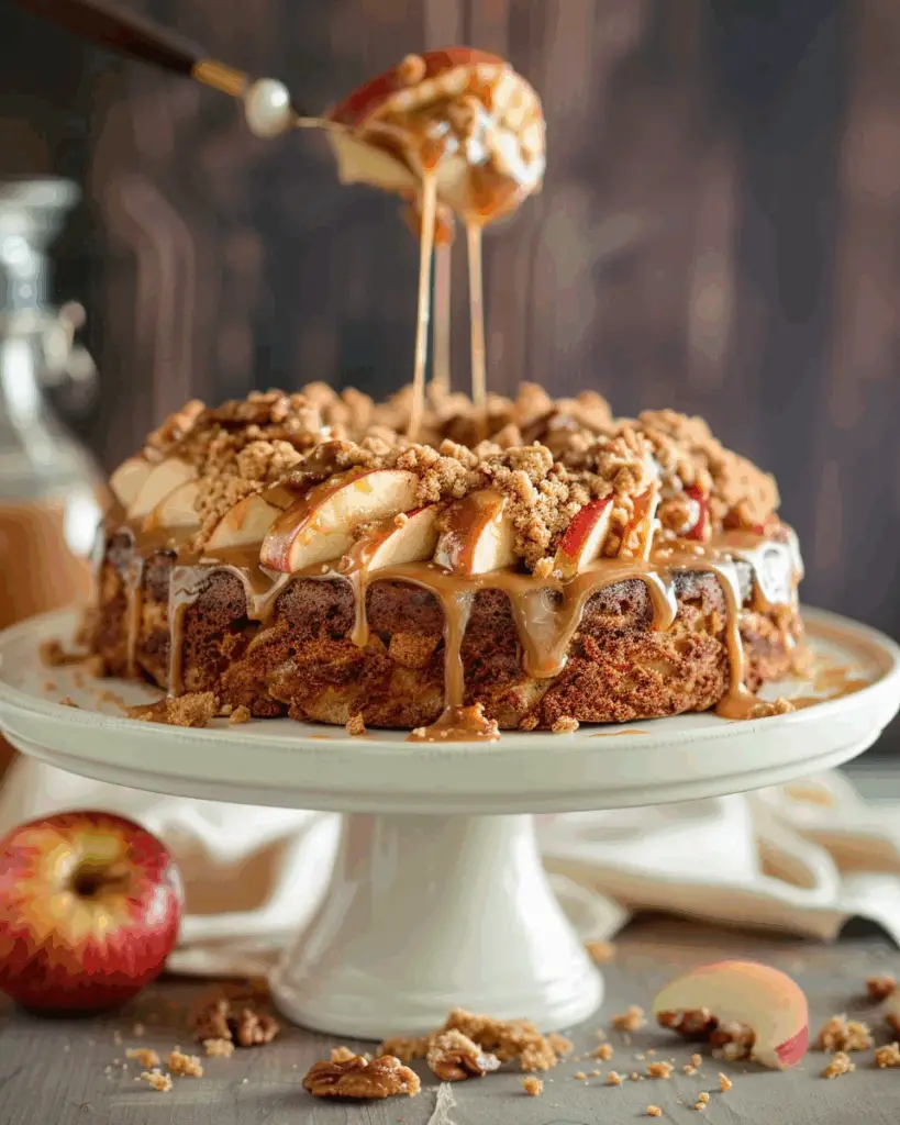 Spiced Apple Streusel Coffee Cake with Dulce de Leche