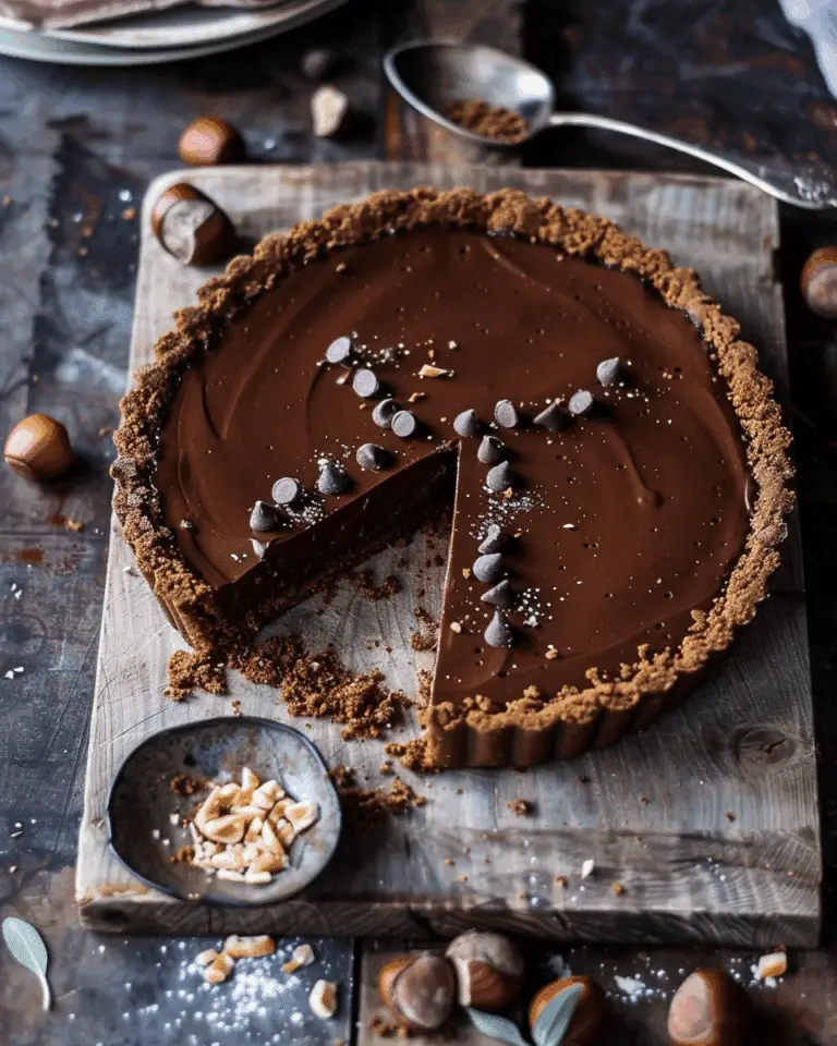 Vegan Chocolate Tart with Hazelnut Crust