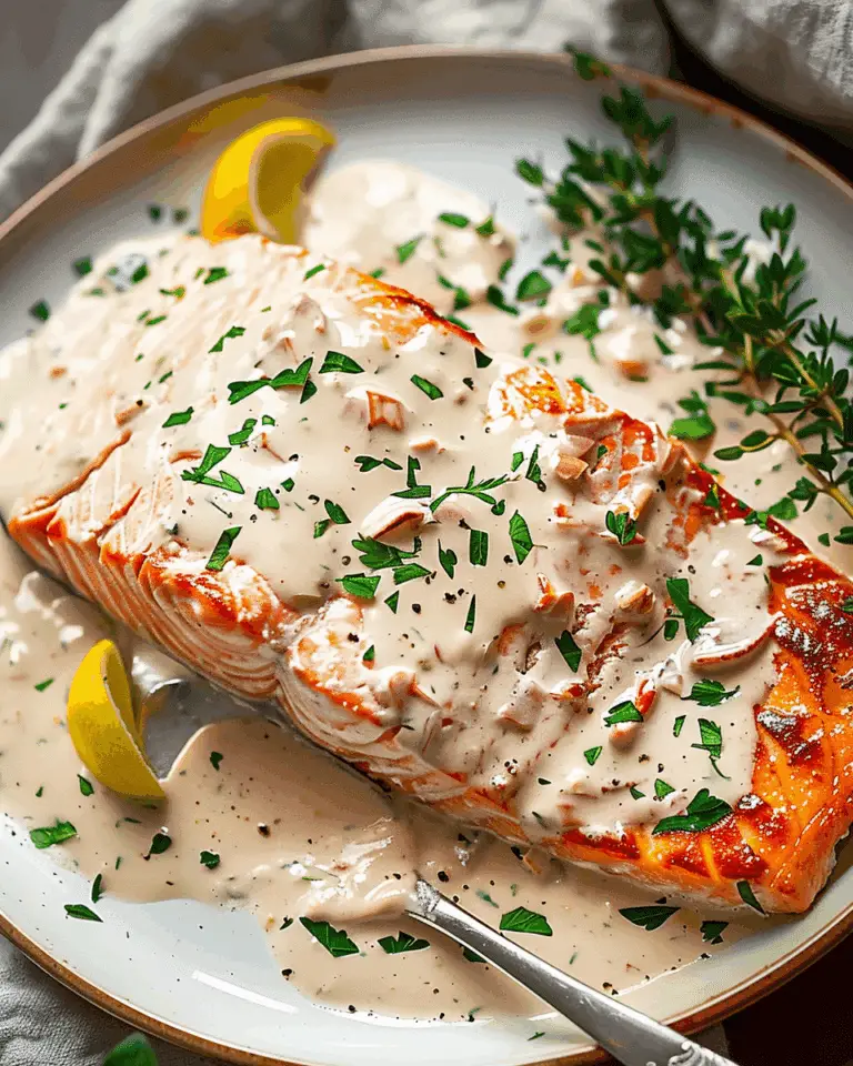 Baked Salmon with Rosé Wine Cream Sauce