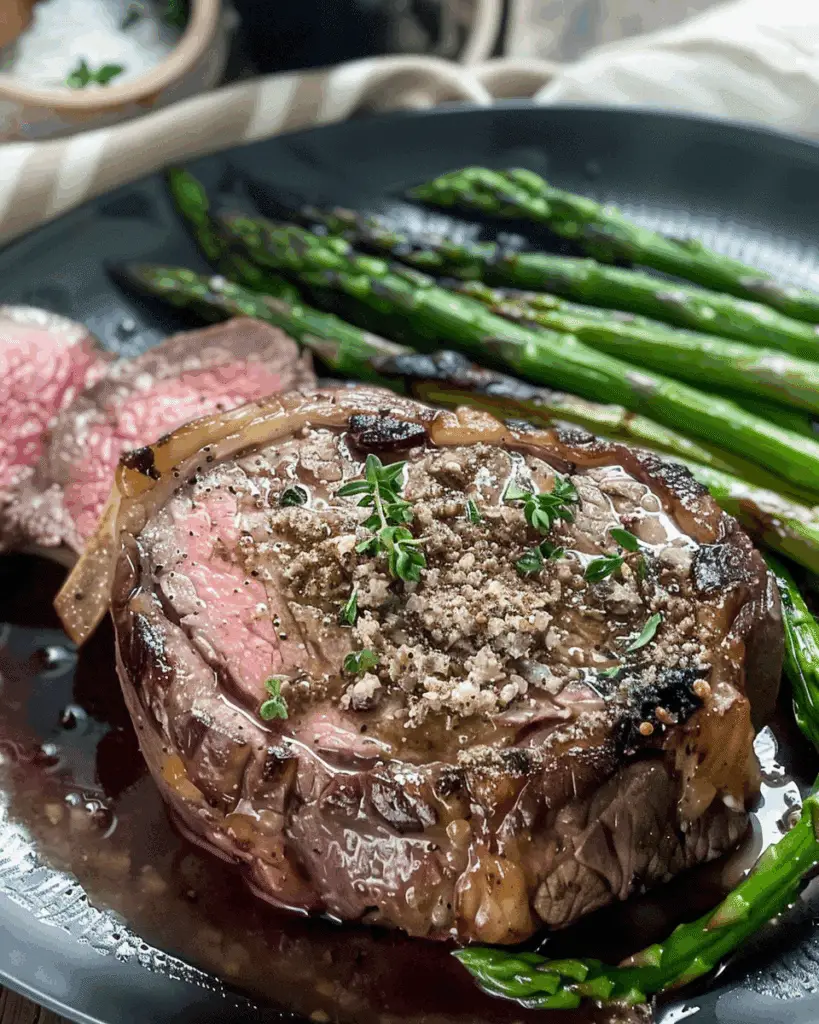 Broiled Prime Rib & Roasted Asparagus