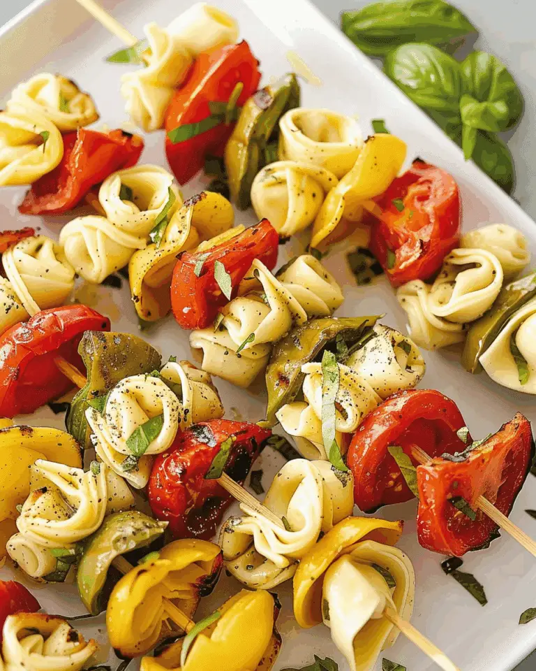 Cold Tortellini Salad Kabobs