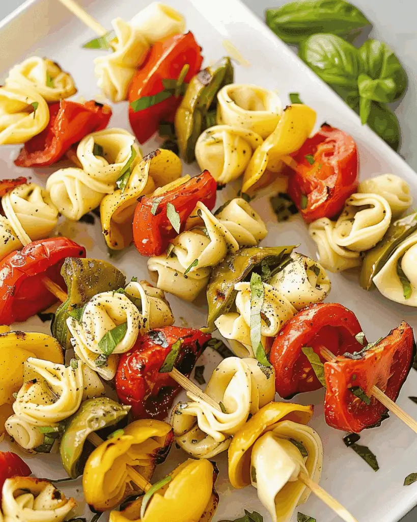 Cold Tortellini Salad Kabobs