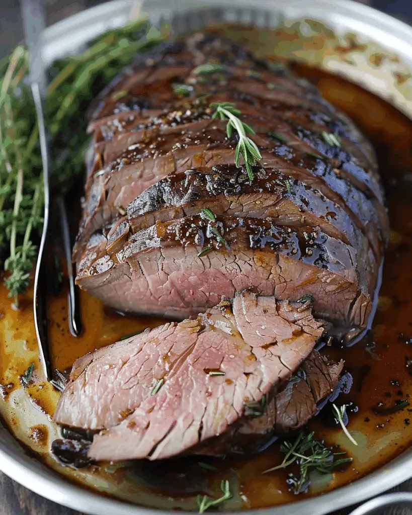 Mustard and Herb Sirloin Tip Roast Beef