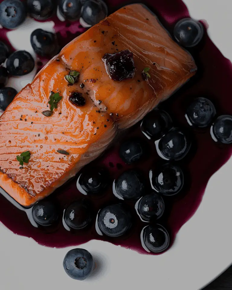 Sous Vide Salmon With A Blueberry Jalapeño Sauce