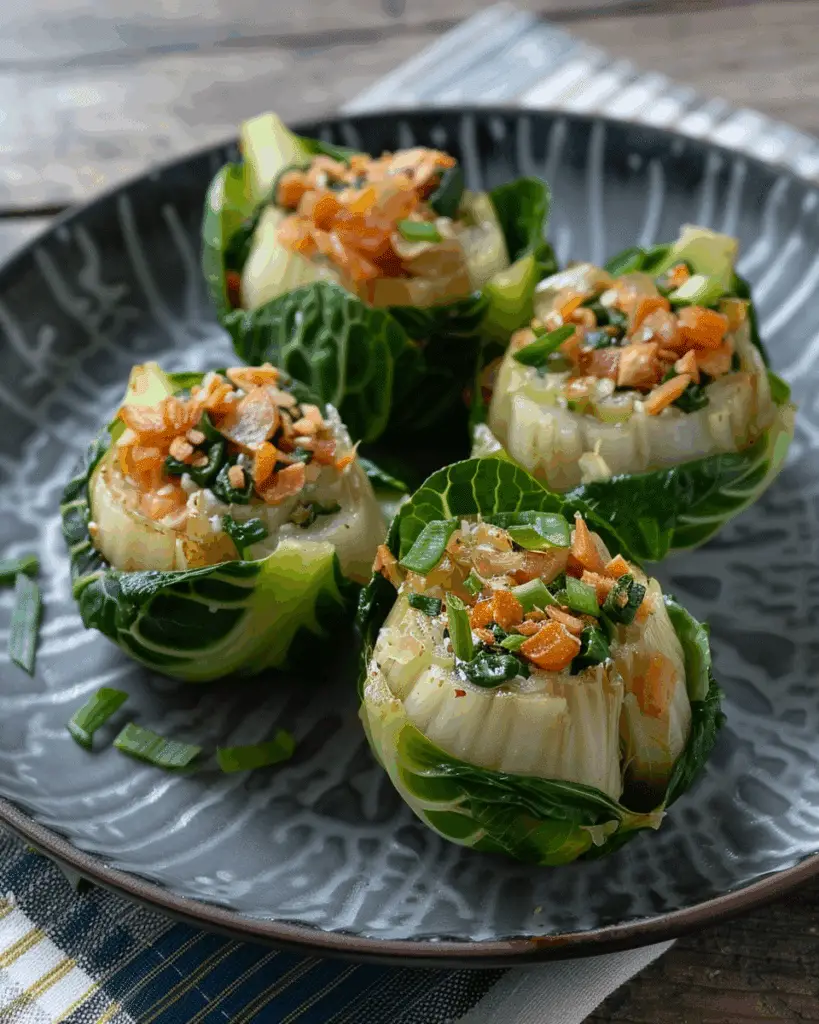 Stuffed Baby Bok Choy Cups