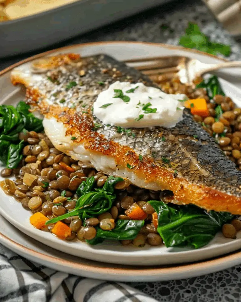 Pan Fried Sea Bass with Lentils