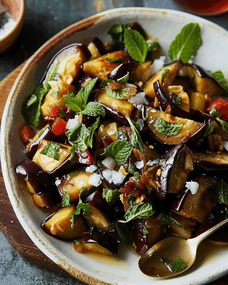 Warm Eggplant & Mint Salad