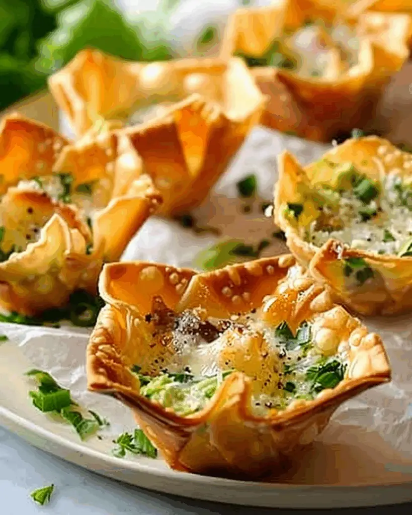 Caesar Salad Wonton Cups
