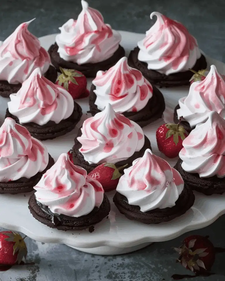 Chocolate Dipped Strawberry Meringues