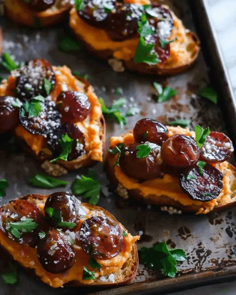 Roasted Grape and Jalapeno Sweet Potato Crostini