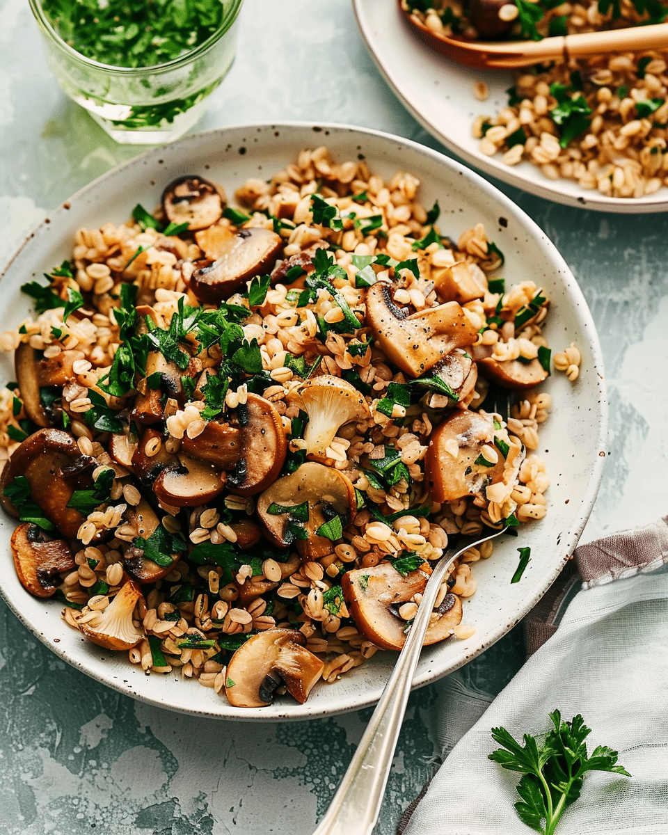 Farro Pilaf with Mushrooms