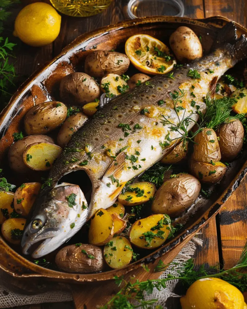 Herb Baked Trout with New Potatoes