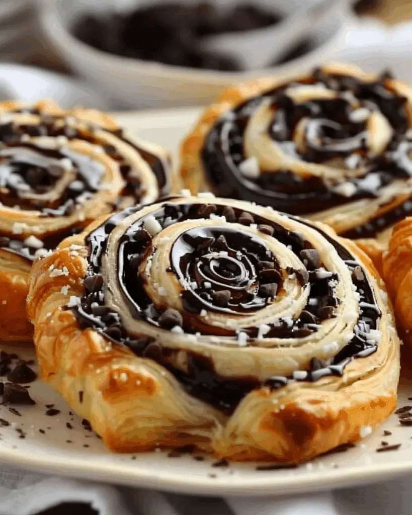 Chocolate–Vanilla Swirl Puff Pastry Danishes (Bakery-Style)
