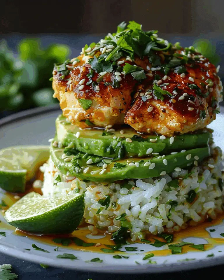 Easy Honey Lime Chicken with Avocado Rice Stacks
