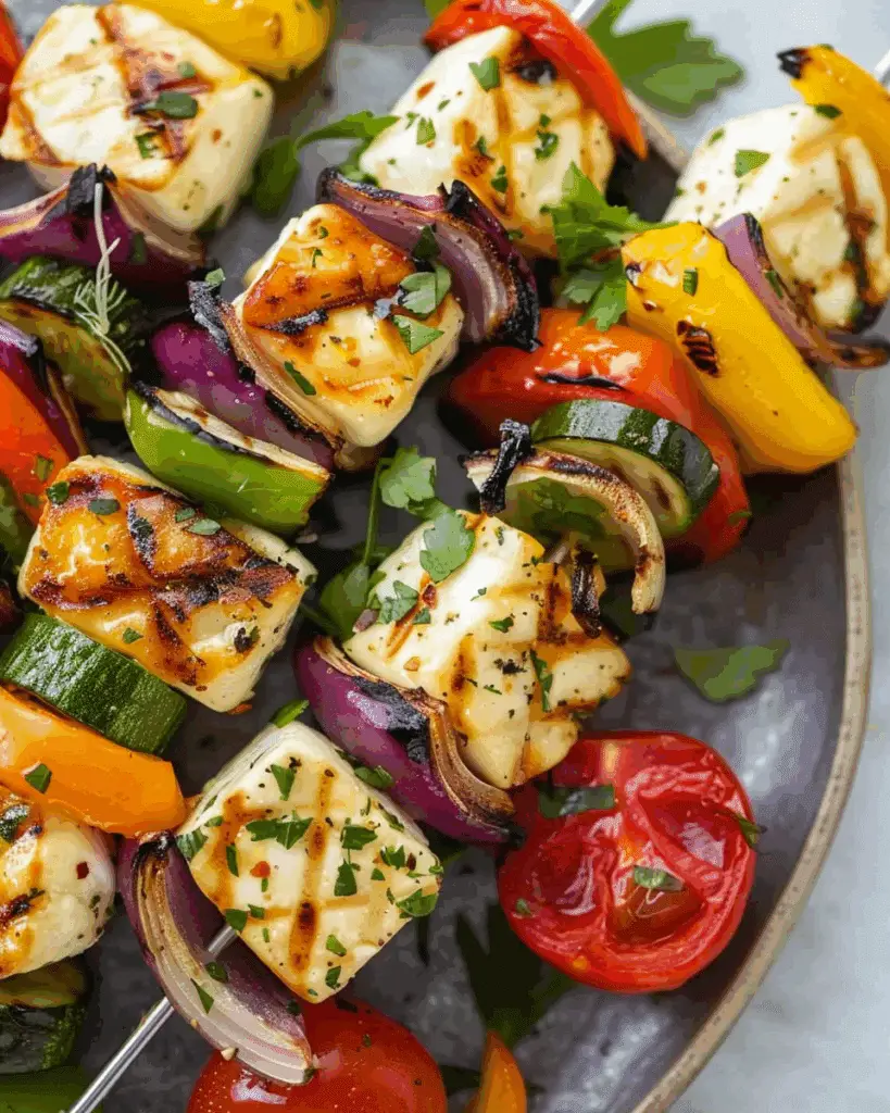 Veggie Kabobs with Halloumi