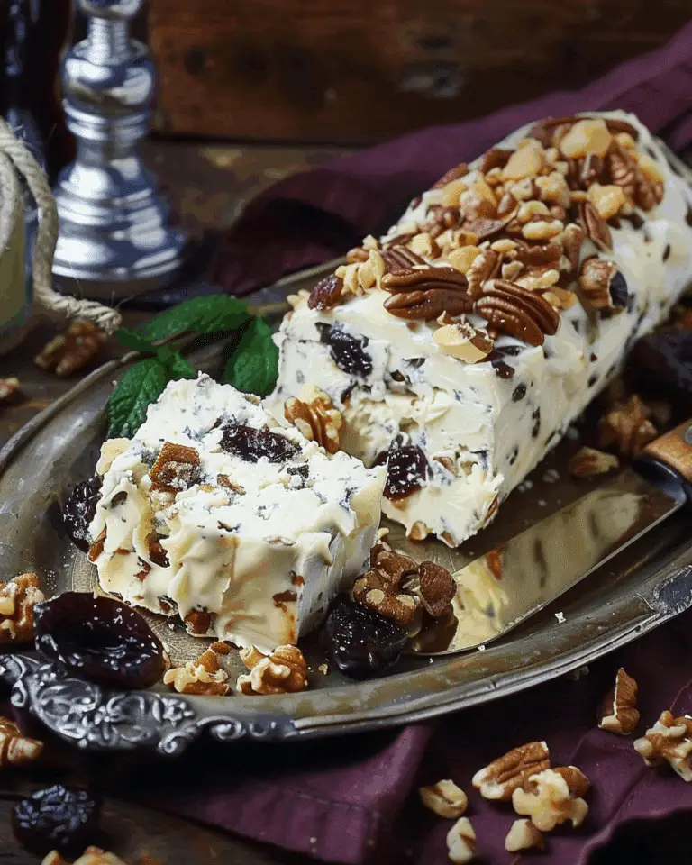 Blue Cheese Nut Log with Port Poached Prunes