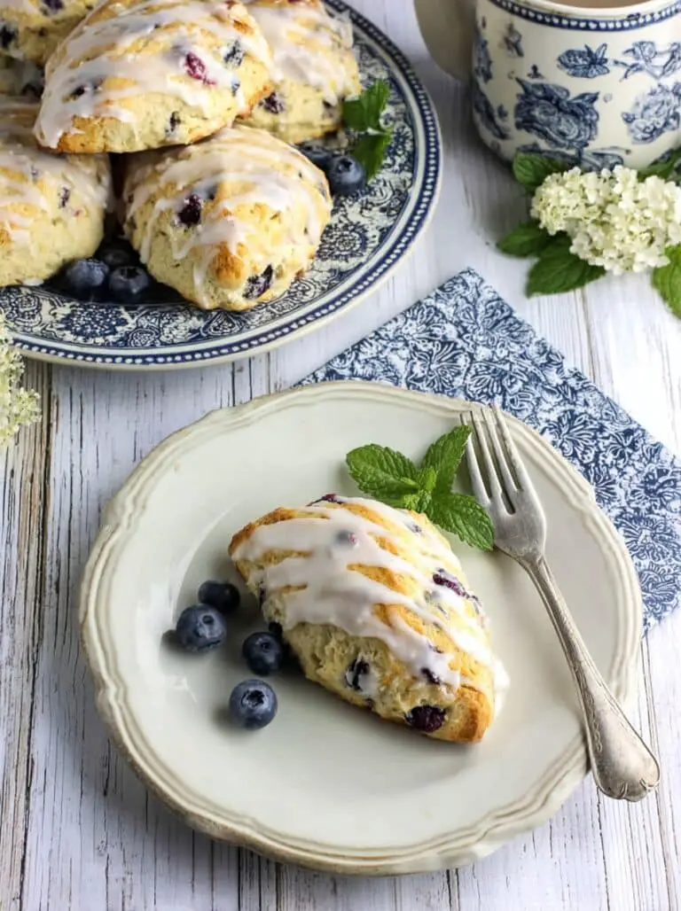 Easy Blueberry Scones with Lemon Butter Glaze