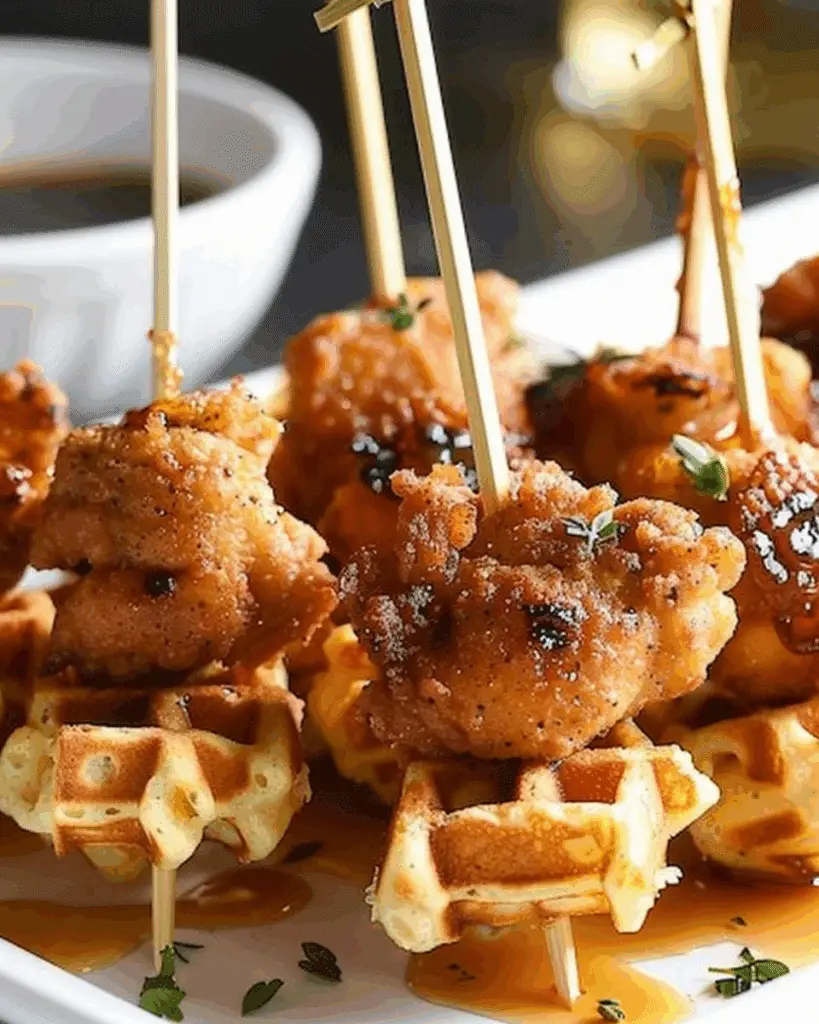 Chicken and Waffle Skewers