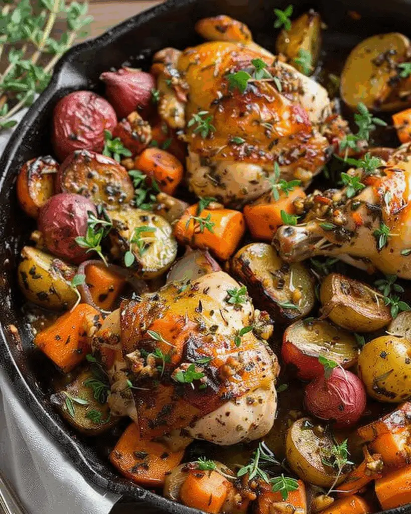 One Pan Autumn Chicken Dinner