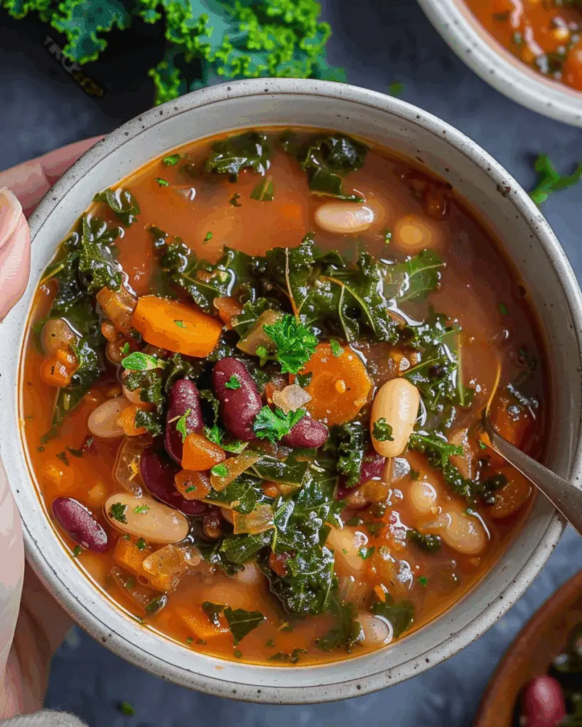 Kale and Borlotti Bean Soup