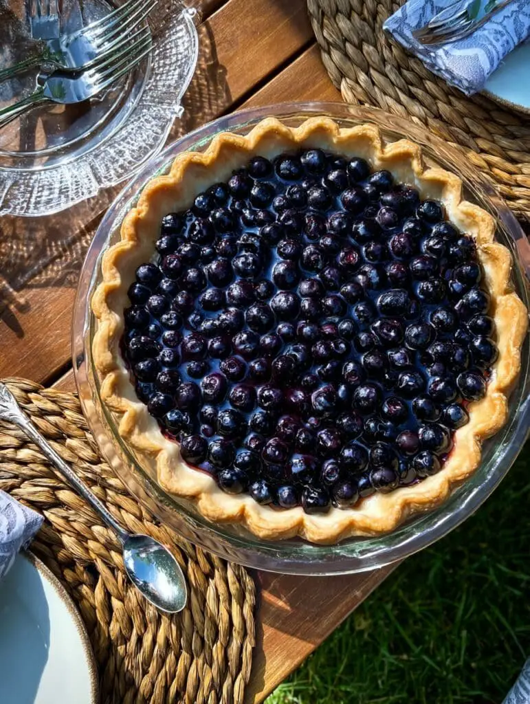 Open Face Blueberry Pie: Fresh and Easiest Pie Ever