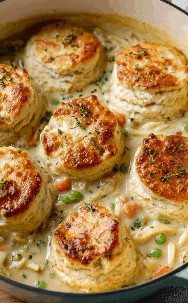 Chicken Pot Pie with Biscuits