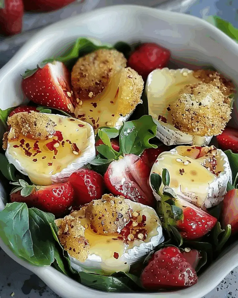 Crispy Brie & Strawberry Spinach Salad
