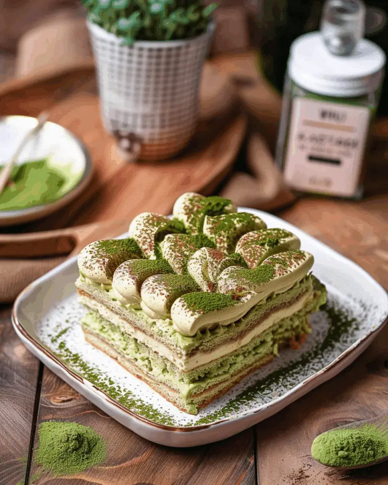 Poured Matcha Tiramisu