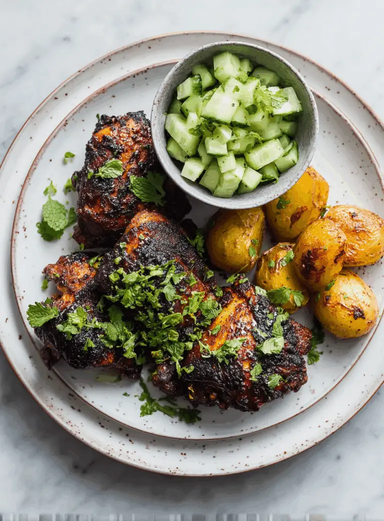 BBQ Grilled Jerk Chicken Thighs