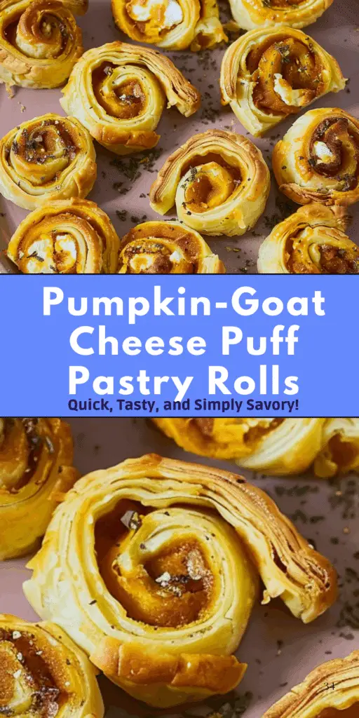 Pumpkin-Goat Cheese Puff Pastry Rolls