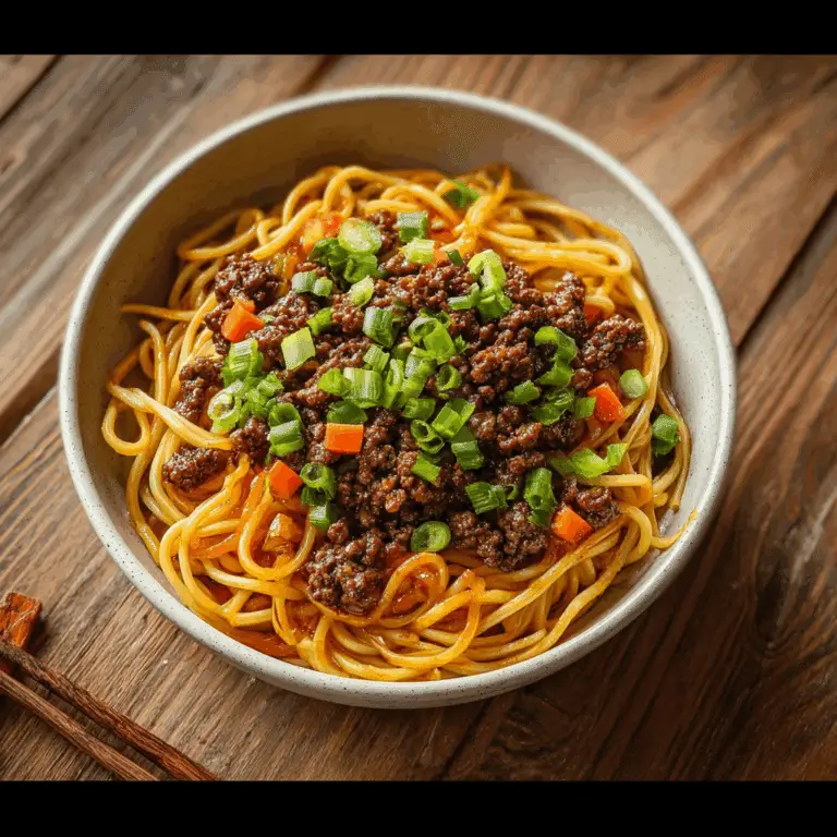 Mongolian Ground Beef Noodles Recipe