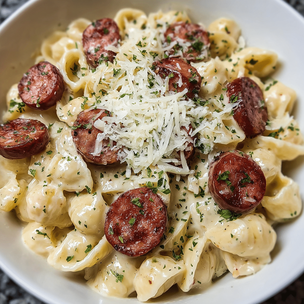 Smoked Sausage Alfredo Pasta