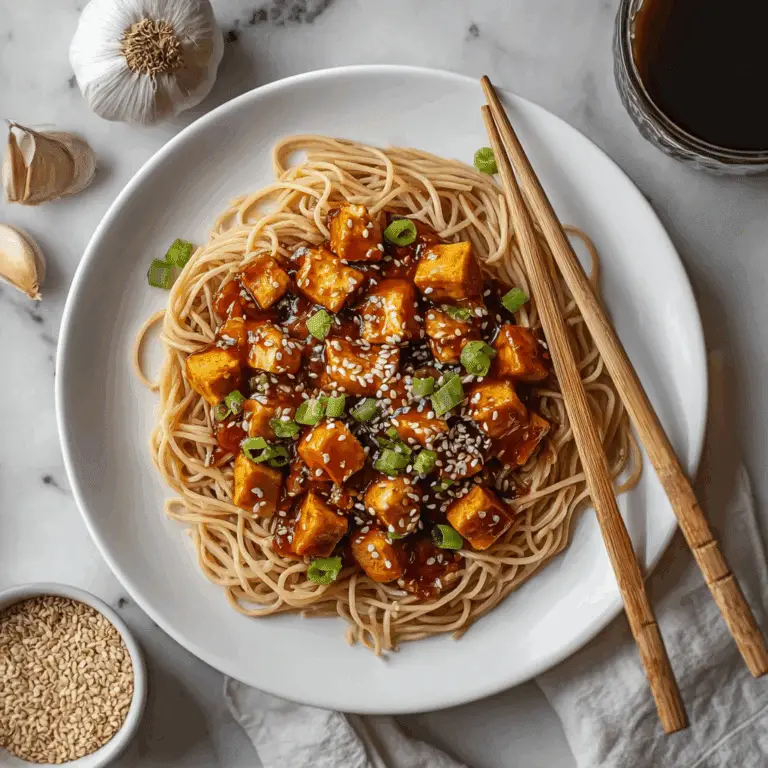 Sticky Garlic Chicken Noodles