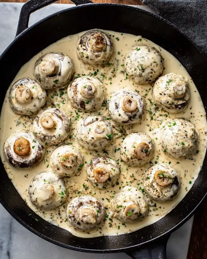 Creamy Garlic Parmesan Mushrooms