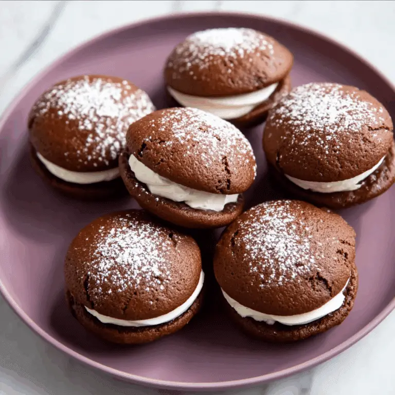 Homemade Chocolate Whoopie Pies With Soft Cake Shells And Marshmallow Cream