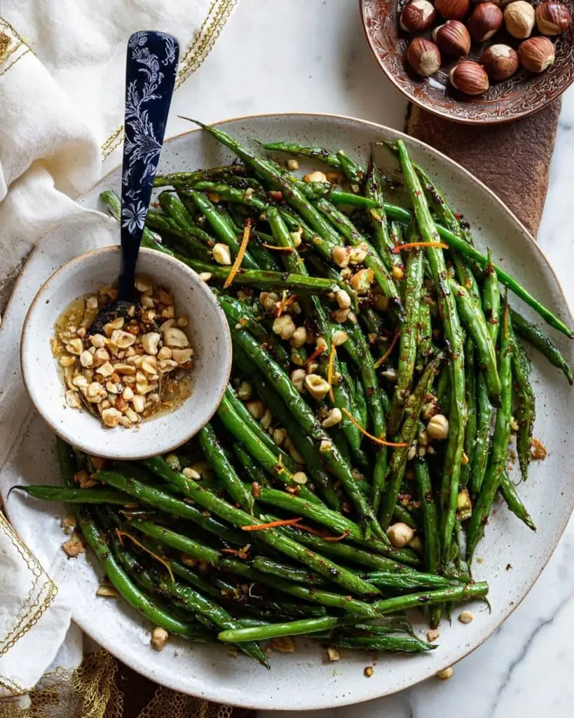 Browned Butter Green Beans with Hazelnut Dukkah