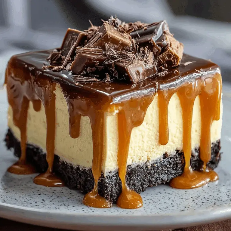 Indulge in Caramel Brownie Cheesecake Delight