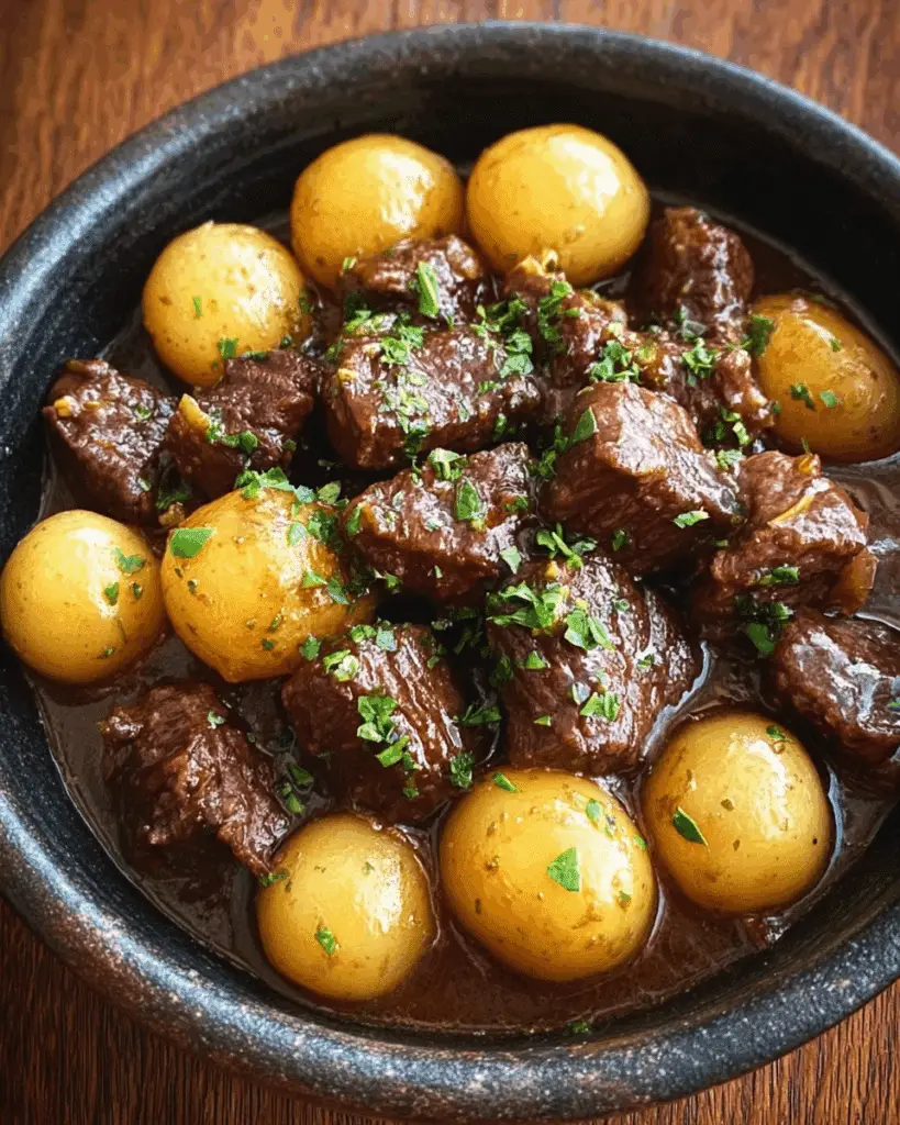 Garlic Butter Beef Bites with Potatoes