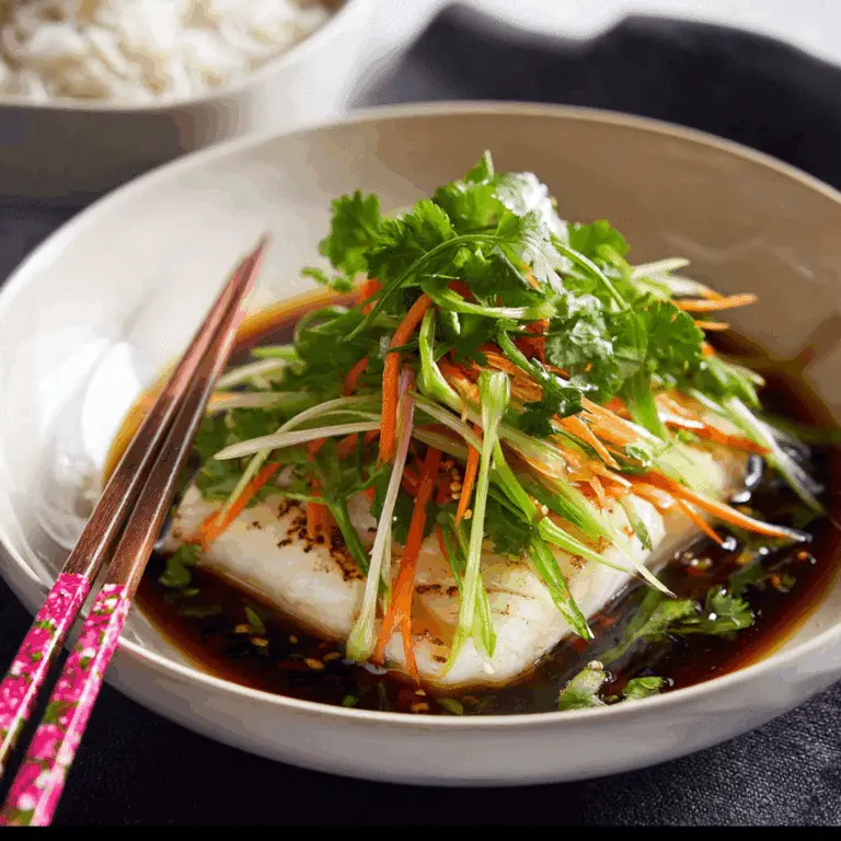 Steamed Fish with Ginger and Soy Sauce