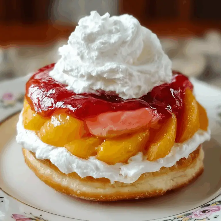 Peaches and Cream Doughnut Shortcake Recipe