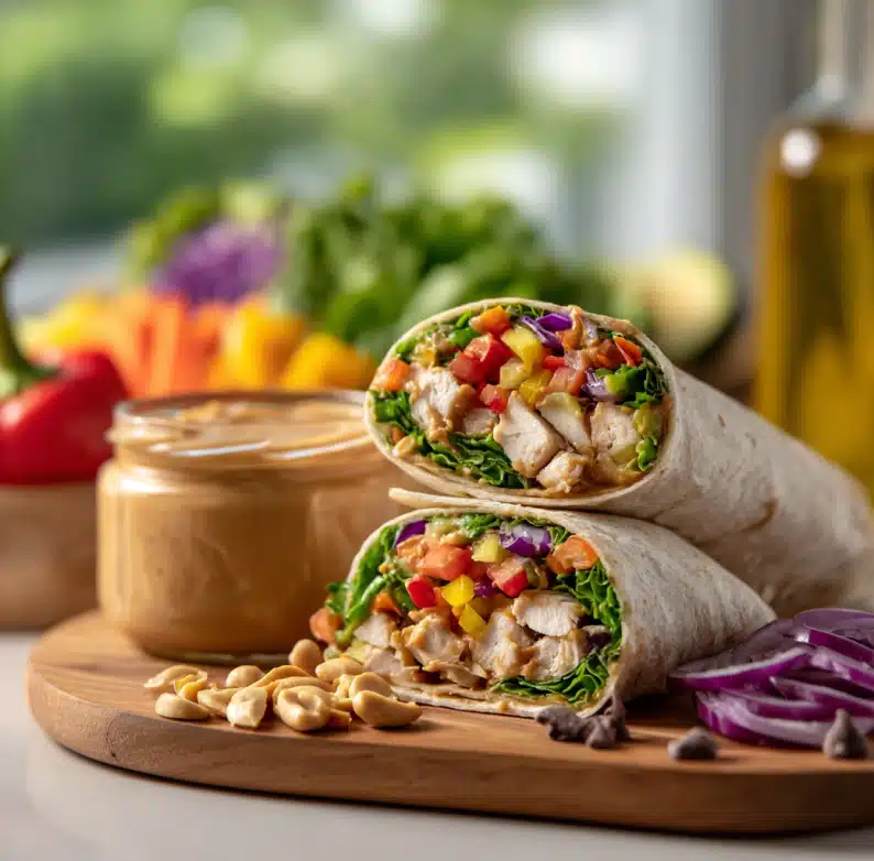 Thai Peanut Chicken Wraps