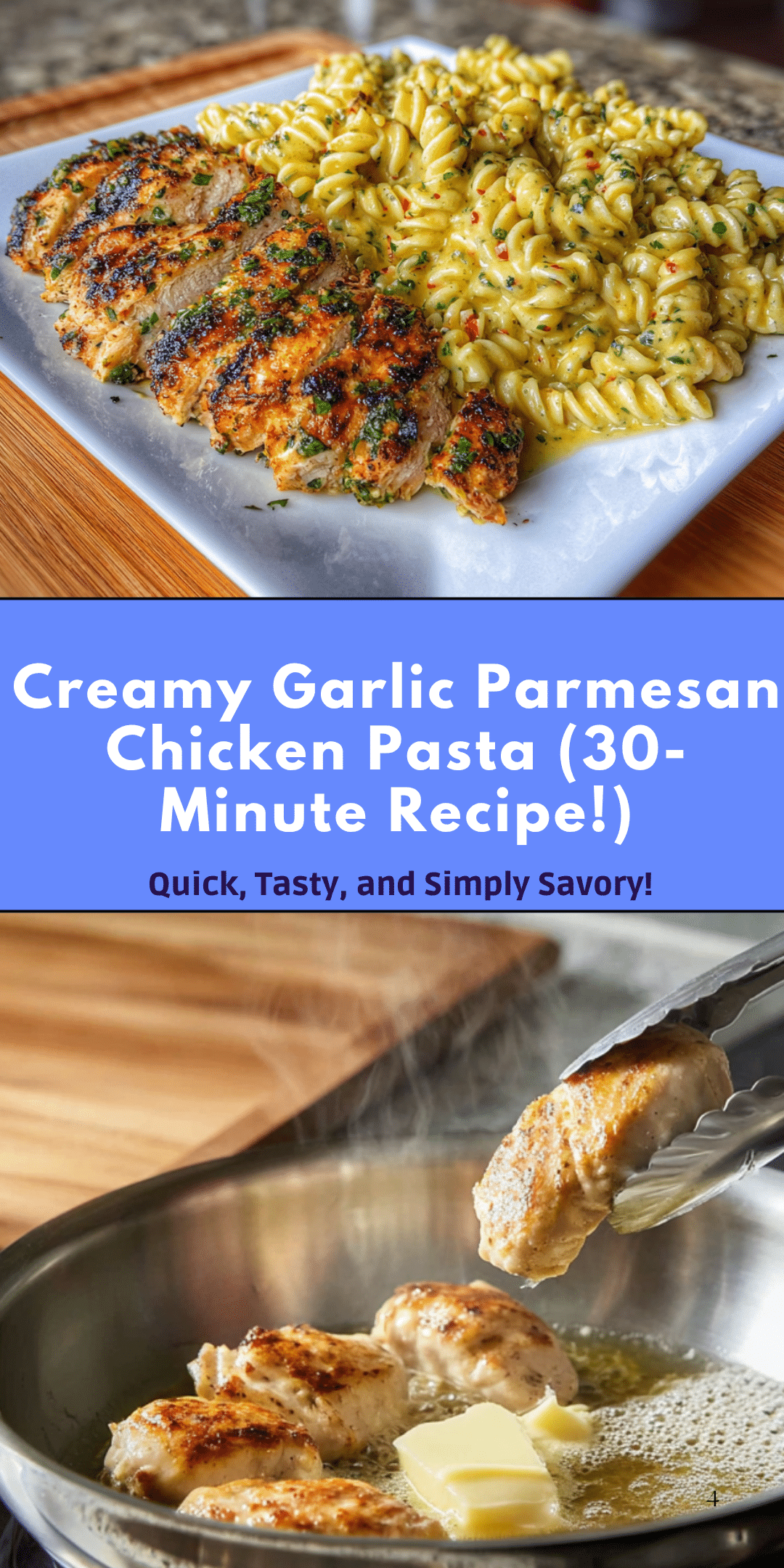 Creamy Garlic Parmesan Chicken Pasta 30 Minute Recipe Just So Savory