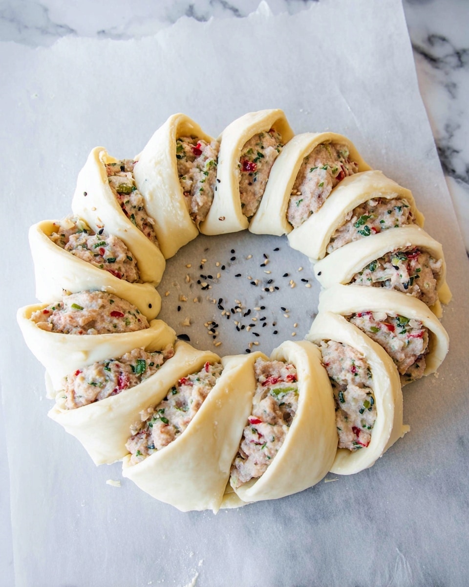 Inside a white bowl, there is a mixture with a soft, chunky texture made of small pink and white bits mixed with darker red pieces and some light brown flakes. A wooden spoon with a smooth surface is partly resting in the bowl, stirring the mix. The bowl is placed on a white marbled surface. photo taken with an iphone --ar 4:5 --v 7