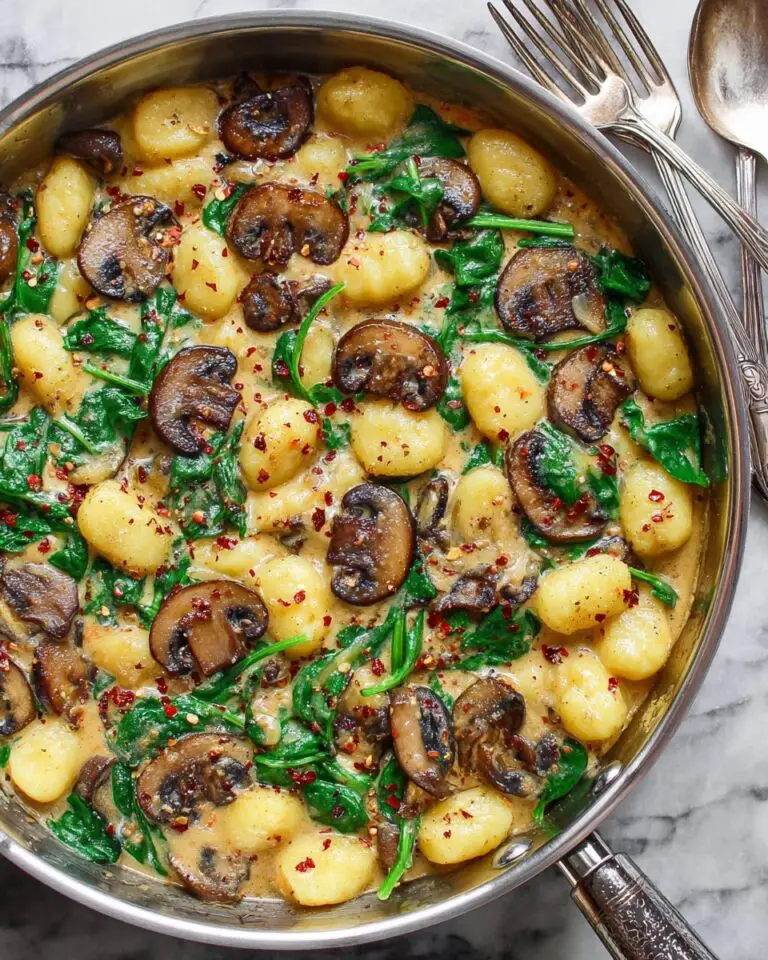Creamy Spinach and Mushroom Gnocchi (One-Pan, 20 Minutes) Recipe