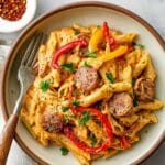 One Pot Creamy Cajun Sausage Pasta (30-Minutes) Recipe