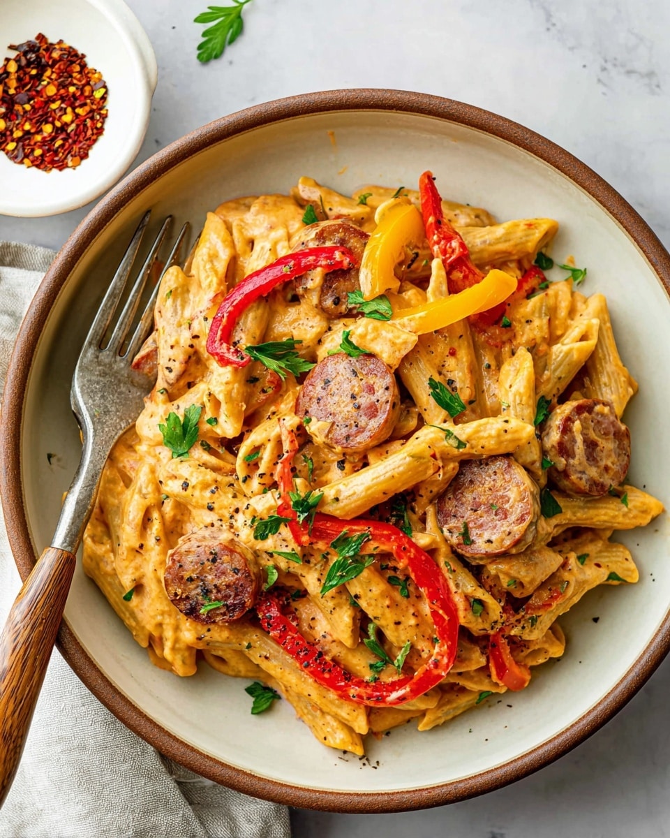 One Pot Creamy Cajun Sausage Pasta (30-Minutes) Recipe