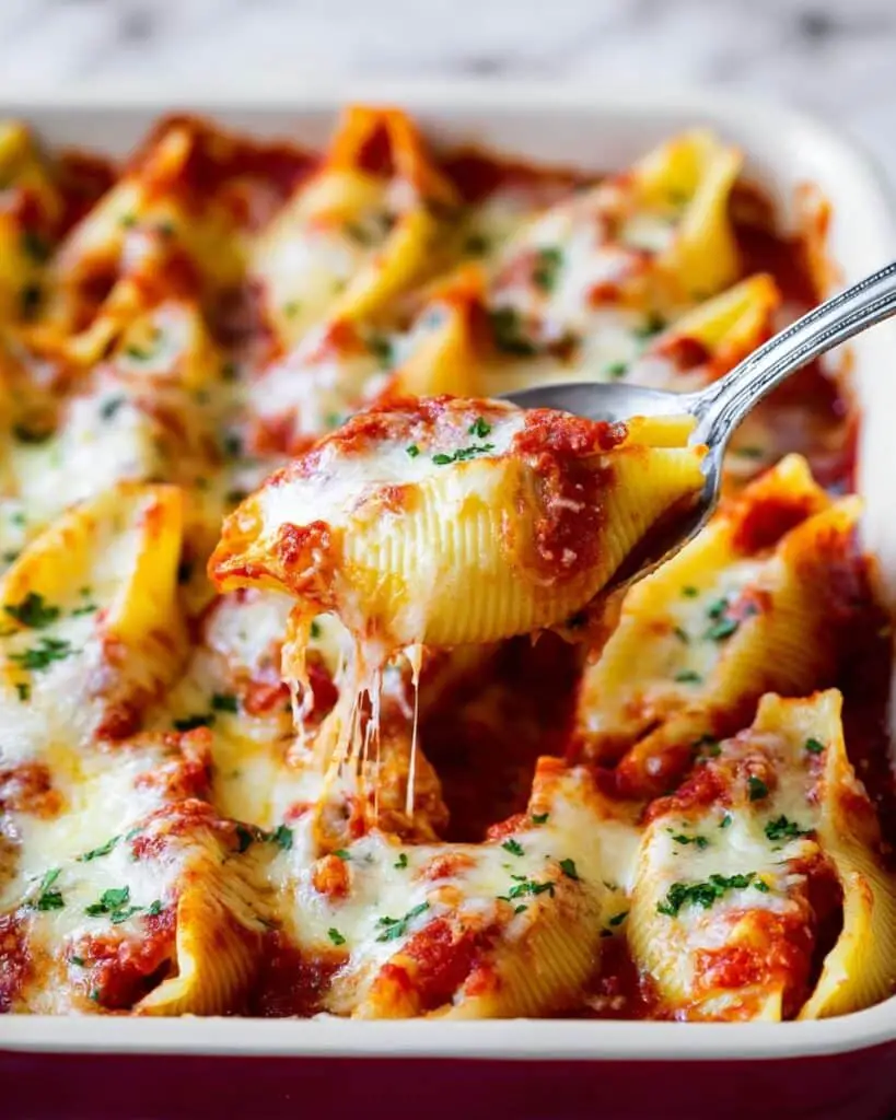 Classic Stuffed Shells with Ricotta, Mozzarella, and Marinara Recipe