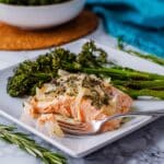 Buttery Baked Salmon with Baby Broccoli Recipe